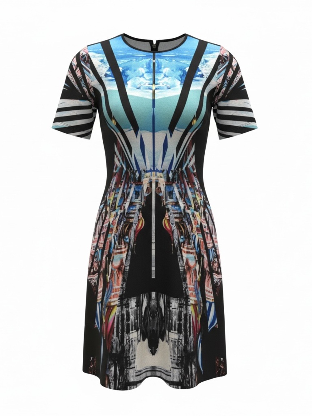 Clover Canyon Multicolor Abstract Zip-Front Mini Dress